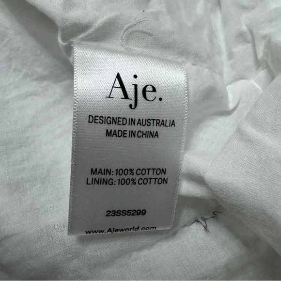 Aje Dahlia Flounce Twist Belted Mini Dress Cotton size US 8 - Picture 10 of 15